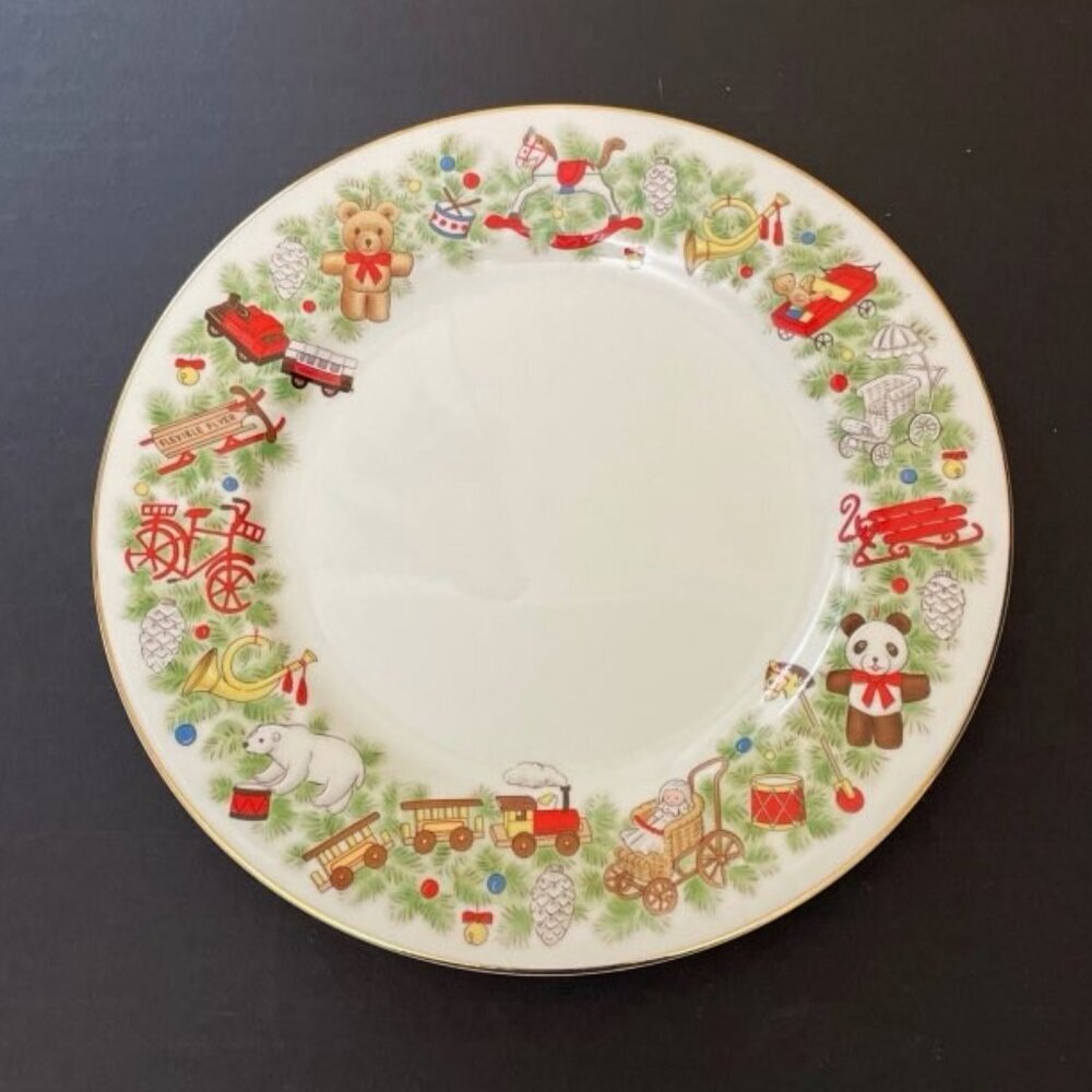 Vtg Toy‎ Shop by David Shibata Japan Christmas Plate Dessert Santa Cookies